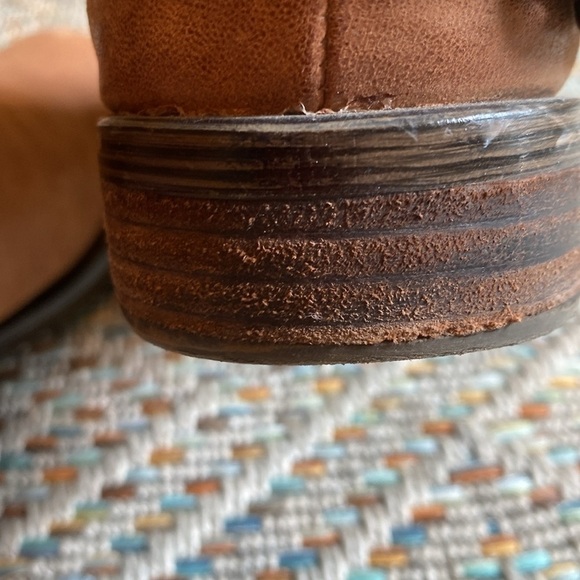 Luck Brand Norton Slouchy Leather Moto Buckle Boots Booties Tan 9.5 - Picture 7 of 11